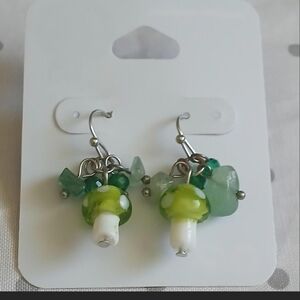 Mushroom and Crystal Earrings
